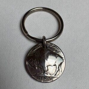 Made From Coins Buffalo Nickel Keyring – Handcrafted Artisan Design – NWOT
